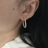 Dainty Gold Twisted Rectangle Hoop Earrings