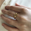 Dainty Gold Rond Ray of Sunshine Signet Ring with Boho Look
