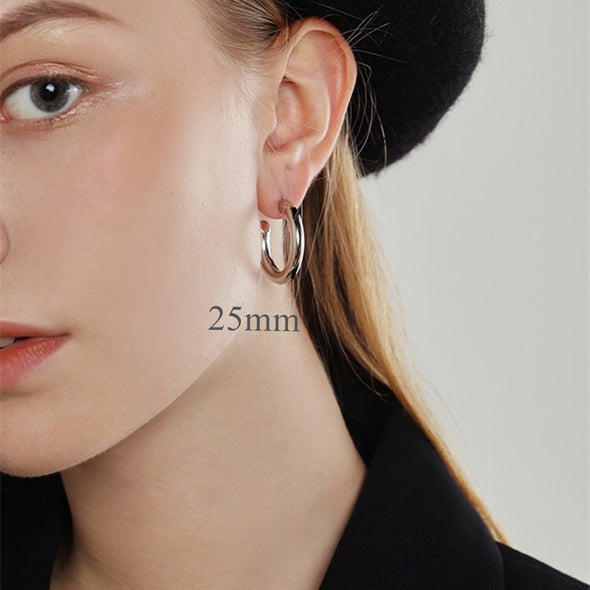 Minimalist Gold Thick Cercle Hoop Earrings with 3 sizes