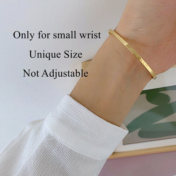 Gold Simple Flat bangle bracelet, Minimalist bracelet