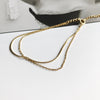 Dainty Gold Snake Chain or Double Chain Bracelet, Gold Flat Herringbone Chaine Bracelet