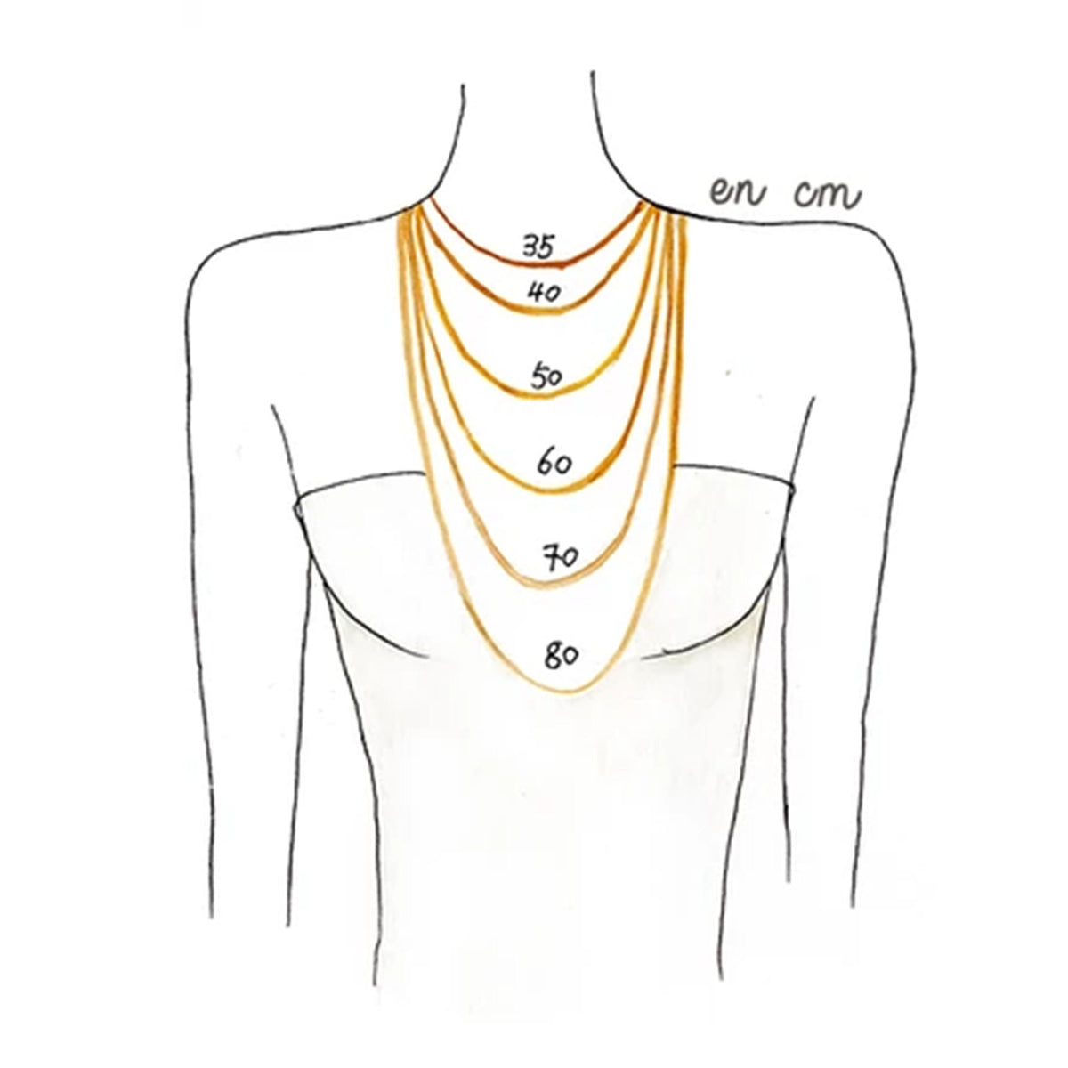 Guide des longueurs de collier – Collier pendentif zircon imitation diamant