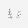 CZ Gold and Silver Leaf Studs Earrings, Minimalist Leaf Earrings, Birthday Gift for friends