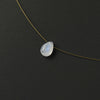 Dainty Ultra Thin Chain with Teardrop shaped Moonstone Pendant Layering Necklace
