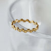 Gold Plated Piano Keys Ziczac Shaped Ring, Gold Statement Stacking Dome Ring