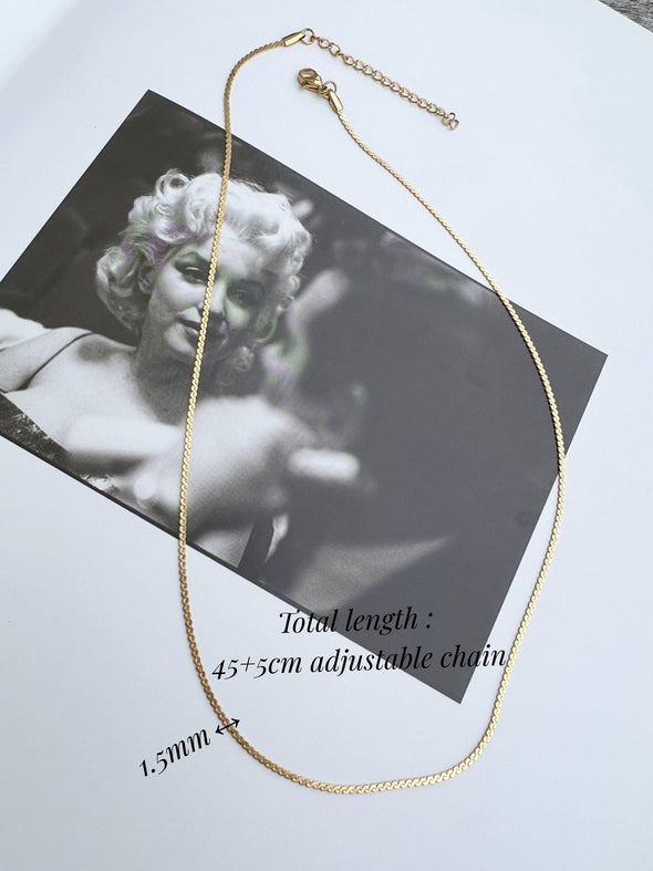 Dainty Gold Thin Snake Chain Necklace, Dainty Layering Necklace