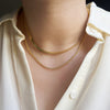 Dainty Gold Double Strands Snake ans Twisted Choker Necklace