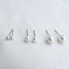 Three Sizes Dainty White Freshwater Pearl Stud Earrings, White Pearl Bridal Earrings, Minimalist Stud Earrings, Allison Earrings
