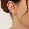Petites boucles d&#39;oreilles Mini Créoles Zircon Mutli couleurPlaqué Or Style Minimaliste