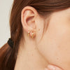 Petites boucles d&#39;oreilles Mini Créoles Bords Carrés Multi-Tailles Couleur Dorée et Argentée style Minimaliste