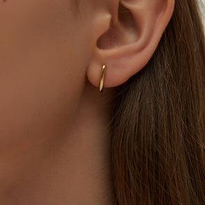Boucles d’oreilles Créoles Rectangle Plaqué Or ou Argent Rhodié