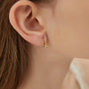Petites boucles d&#39;oreilles Créoles Plaqué Or Boules de Zircon Pendantes Style bohème