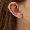 Boucles d&#39;oreilles de Conch Manchette Croisées Ajustable Plaqué Or et Argent, Bague d’Oreille Sans Perçage pour Cartilage Or et Argent