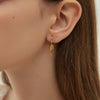 Petites Boucles d’oreilles Mini Créoles Hippocampe avec Zircons Plaqué Or ou Argent Rhodié style Bohème