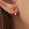 Dainty Gold and Silver CZ Spike Huggie Hoop Earrings