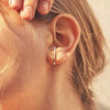 Dainty Simple Gold and Silver Ear Lobe Cuff Huggie Hoop Earrings