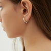 Petites Boucles d&#39;oreilles Mini Créoles avec des Pendentifs de Perles, Boucles d&#39;oreilles Créoles Perle Plaqué Or ou Argent Style Bohème