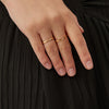 CZ Square Gold Plated Diamond Band Ring