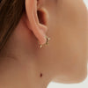 Dainty Gold and Silver CZ Spike Huggie Hoop Earrings