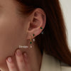 Gold or Silver Emerald imitation Huggie, Stud or Conch Non Piercing Ear Cuff Earrings, 3 Different Designs