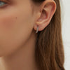 Boucles d’oreilles Créoles Martelées Rectangle Plaqué Or ou Argent Rhodié, Boucles d&#39;oreilles Mini Créole Huggie minuscules Géométrique