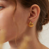 Dainty Chunky Gold Or Silver Seashell Stud Earrings, Textured Gold or Silver Scallop Shell Statement Earrings