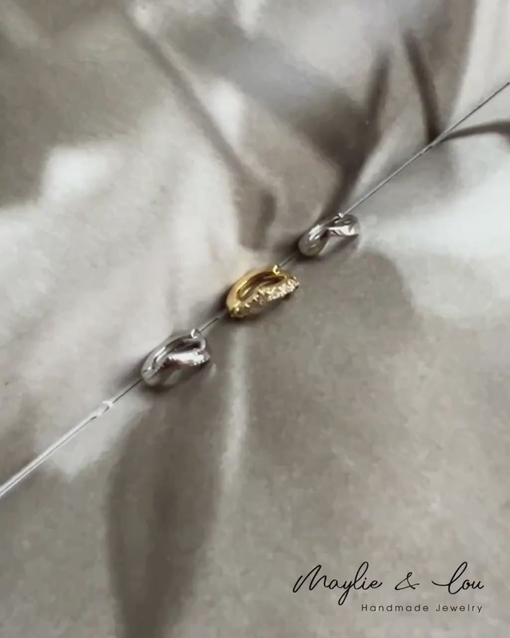 Dainty Gold and Silver V Shaped Huggie Hoop Earrings