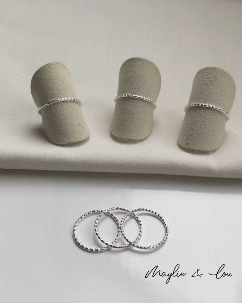 Dainty Hammered Thin Sterling Silver Stacking Ring - Delicate Simple Silver Band Ring - Silver Hammered Midi or Knuckle Ring for Women