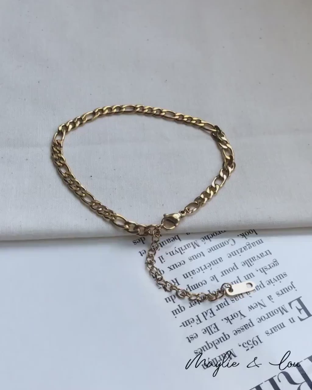 Dainty Gold Thick Figaro Ankle Bracelet, Gold  Chaine Ankle Bracelet, Figaro Chain Ankle Bracelet