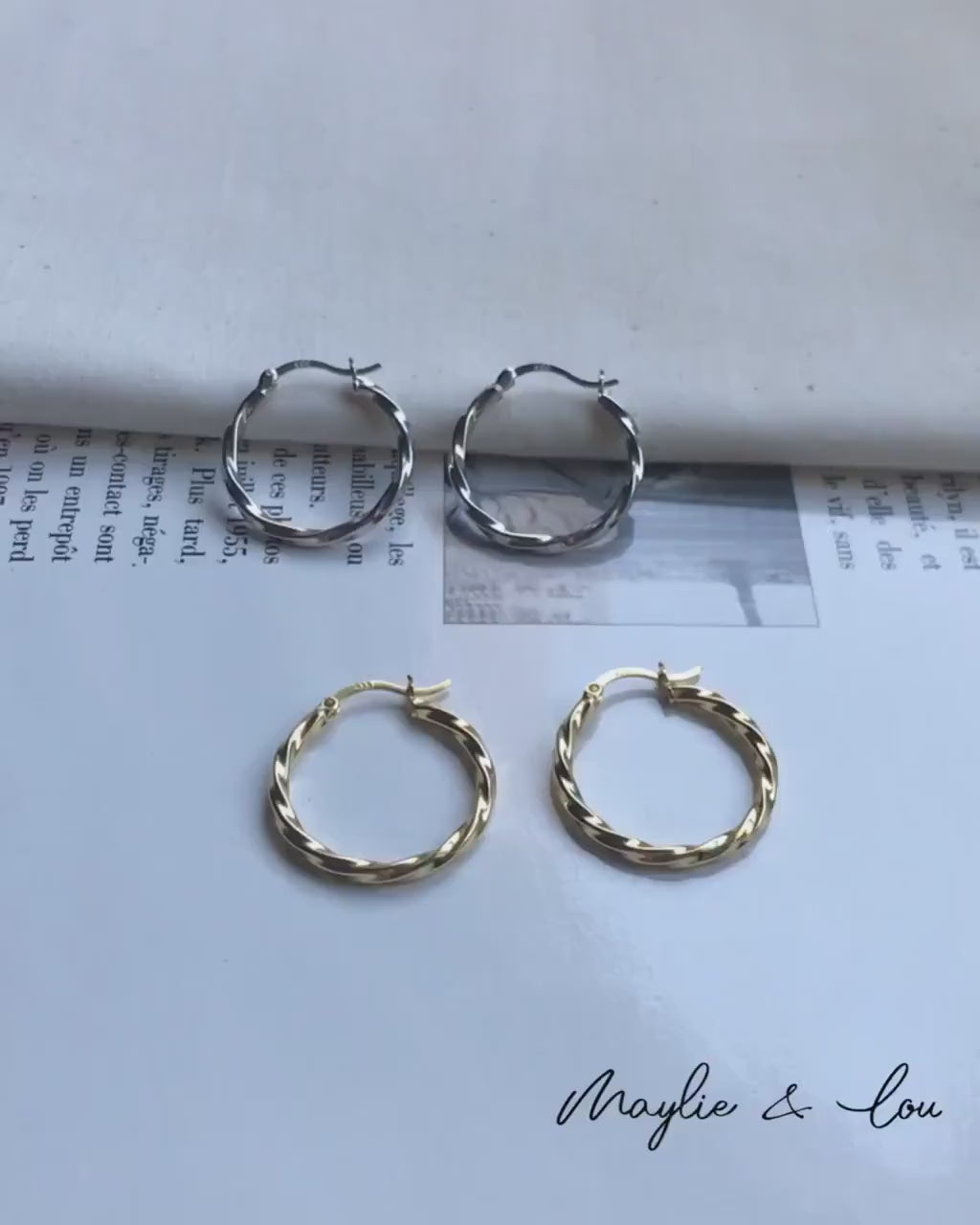 Dainty Gold Twisted Hoops Earrings, Gold Vintage Round Hoop Earrings, Dainty Classic Minimalist Creoles, Gift for Her