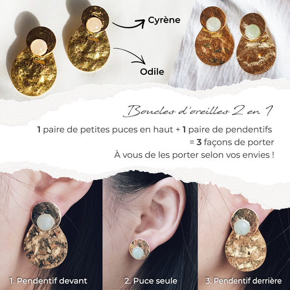 Boucles d'oreilles Cyrène + Odile