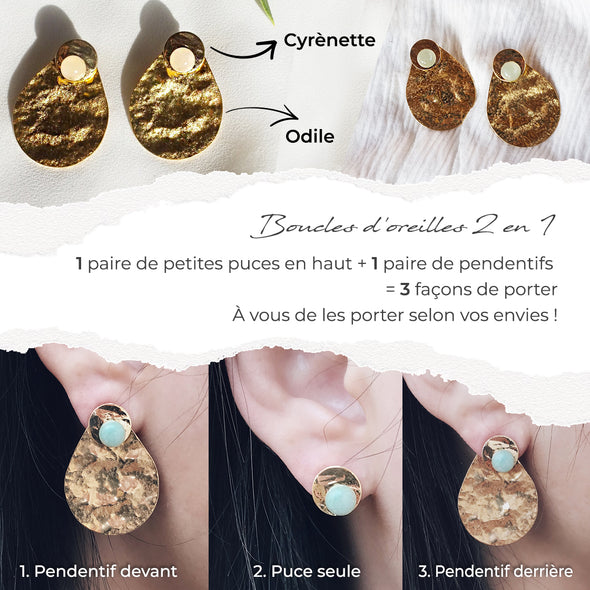 Boucles d'oreilles Cyrènette + Odile