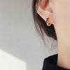 Petites boucles d&#39;oreilles Créoles Avec Zircon Noir Plaqué Or style minimaliste - Boucles Mini Créole Huggie minuscules  - cadeau pour elle