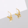Petites boucles d&#39;oreilles Créoles Plaqué Or Boules de Zircon Pendantes Style bohème, Boucles d&#39;oreilles Mini Créole Huggie minuscules
