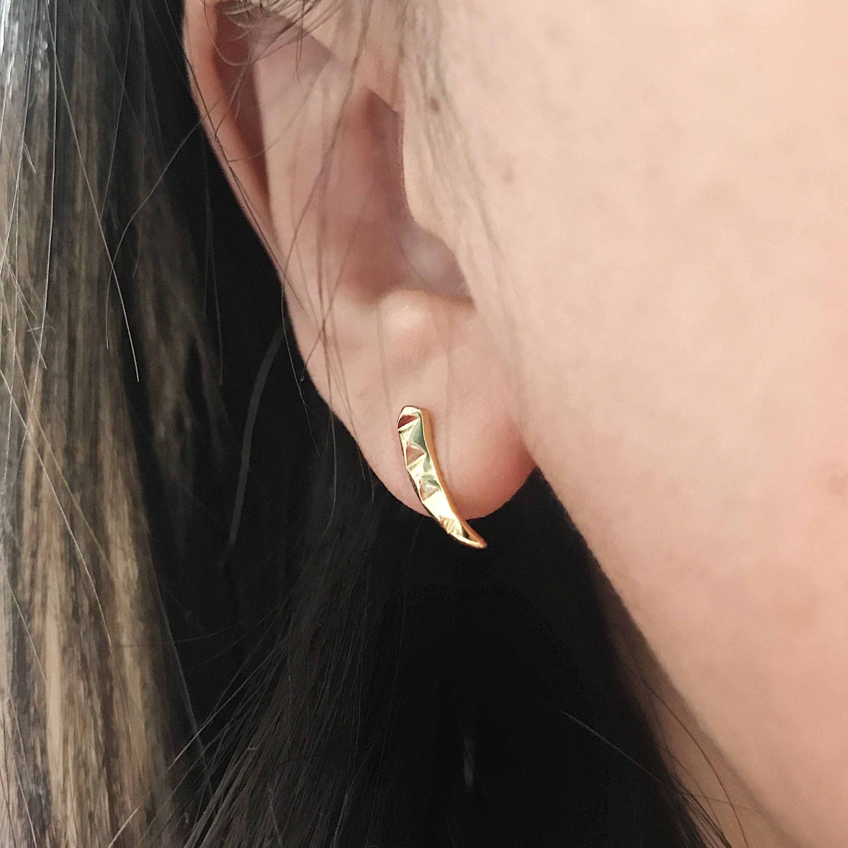 Boucles d'oreilles créoles texturées Argent 925